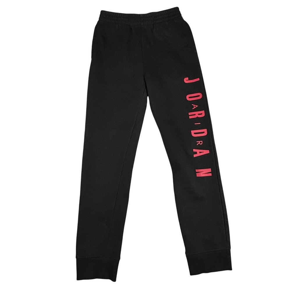 Jordan Black Joggers Sweatpants Graphic Logo Athletic Pants Size L Kids